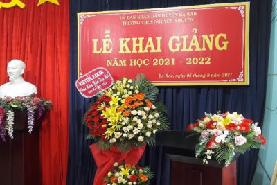 TRƯỜNG THCS NGUYỄN KHUYẾN – EA KAR TỔ CHỨC LỄ KHAI GIẢNG NĂM HỌC 2021-2022.