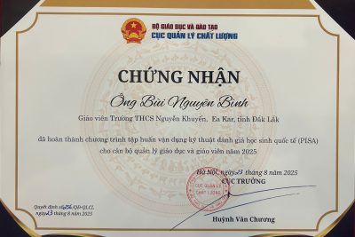 TRƯỜNG THCS NGUYỄN KHUYẾN THAM GIA CHƯƠNG TRÌNH TẬP HUẤN “VẬN DỤNG KỸ THUẬT ĐÁNH GIÁ HỌC SINH QUỐC TẾ (PISA) NĂM 2025”